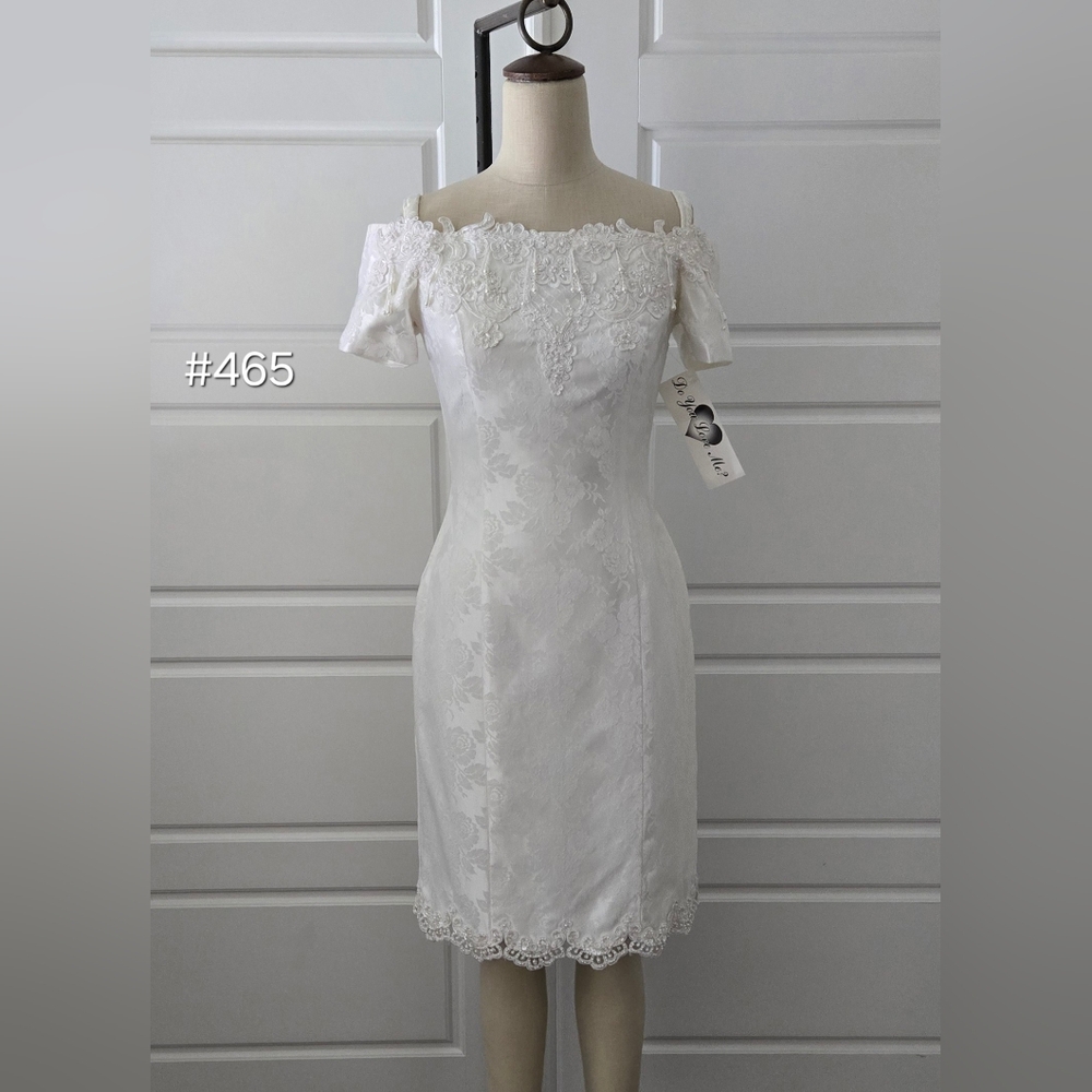 Ivory Off-the-shoulder Vintage Sheath 80's Prom Dress
